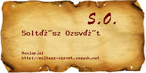 Soltész Ozsvát névjegykártya